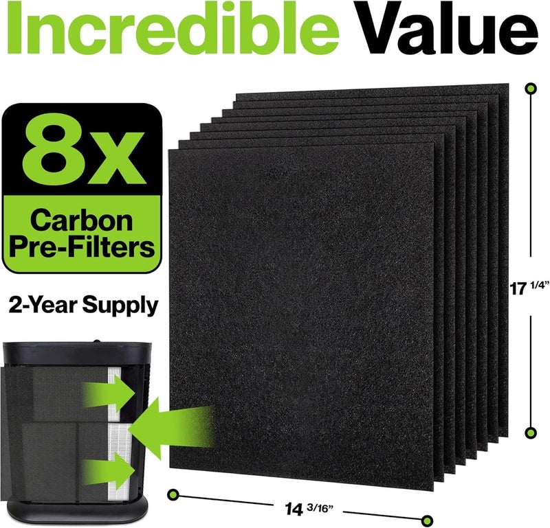 Durabasics 8-Pack Pre-Filters for Honeywell HPA300 Replacement Filters, Compatible with Honeywell Prefilter A, Filter A, HPA300 Prefilter and HRF-AP1 Replacement - Image 2